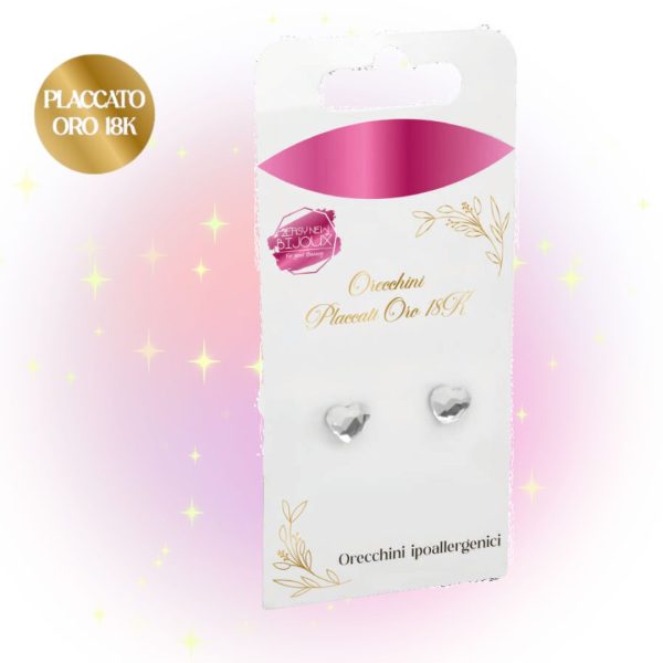 Orecchini Placcati Oro 18K Punto luce Cuore 2Easy New Bijoux
