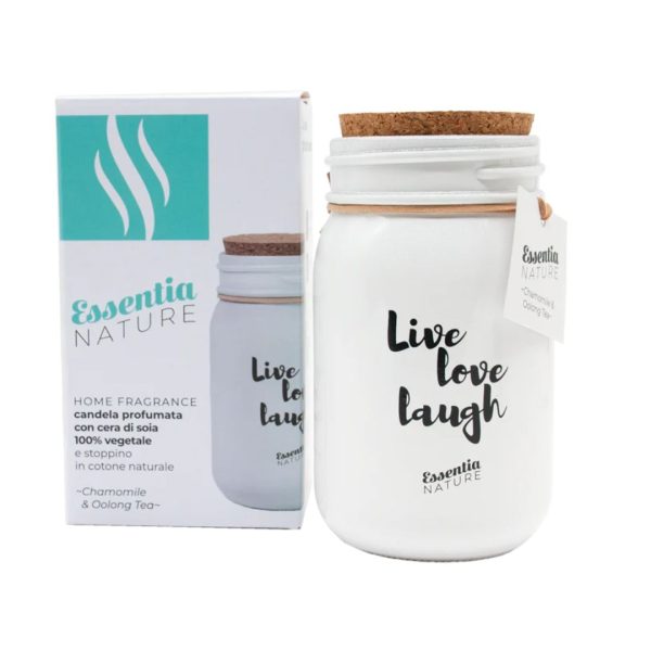 Candela Profumata Chamomile e Oolong Tea in Giara 100g Essentia Nature