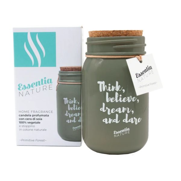 Candela Profumata Primitive Forest in Giara 100g Essentia Nature