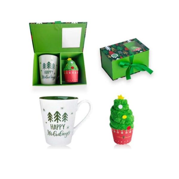 Christmas box Happy Holidays Mug 400ml e Tovaglietta Himalaya