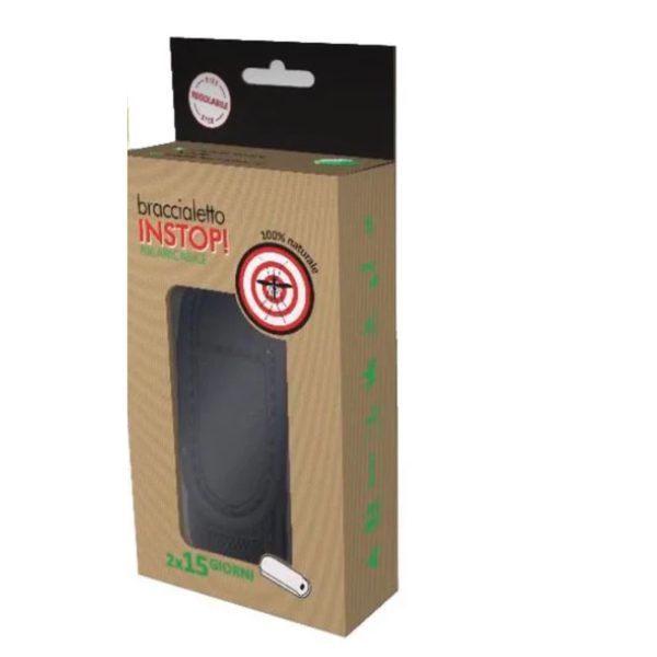 Braccialetto Antizanzare INSTOP ricaricabile NERO Himalaya