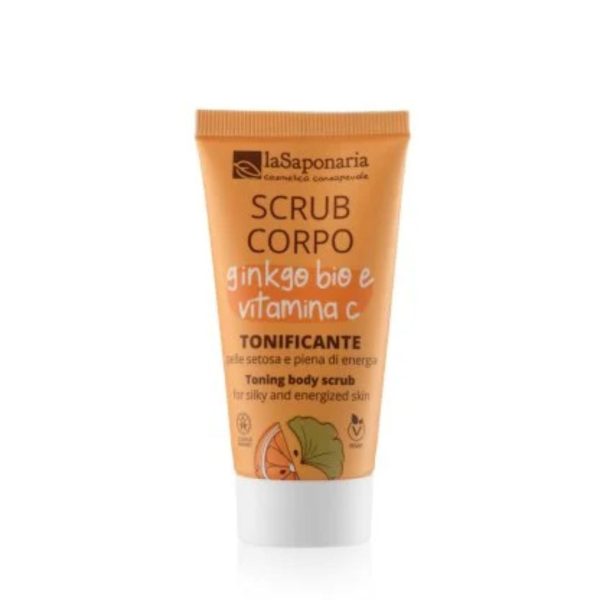 Travel Size Scrub Corpo tonificante ginko bio e vitamina c La Saponaria