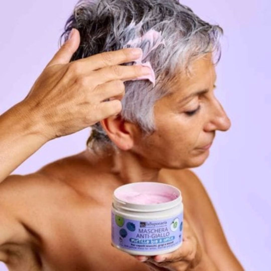 Maschera anti-giallo Mirtillo Bio e Amla La Saponaria