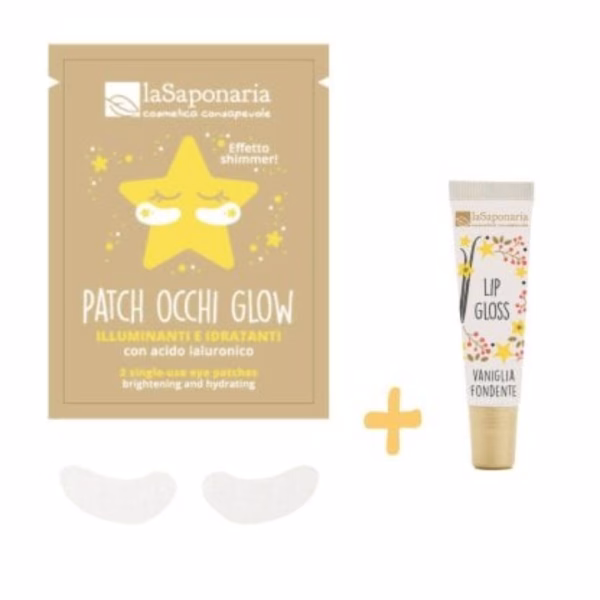 Shine bright like a star Patch Occhi Glow + Lip Gloss Vaniglia La Saponaria