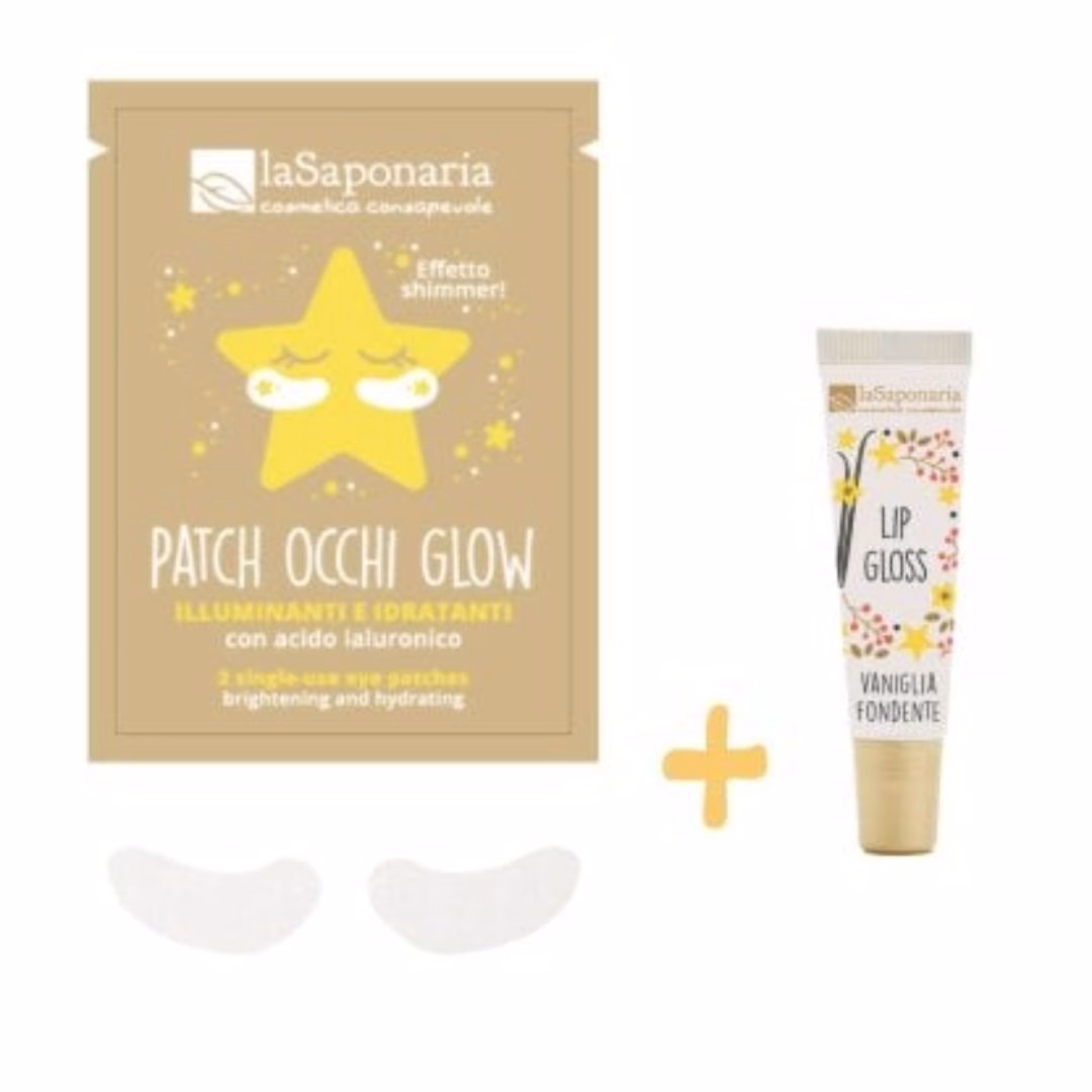 Shine bright like a star Patch Occhi Glow + Lip Gloss Vaniglia La Saponaria
