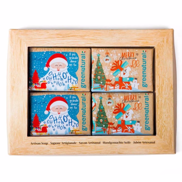 Cofanetto Portafoto 4 Saponette Natale Greenatural