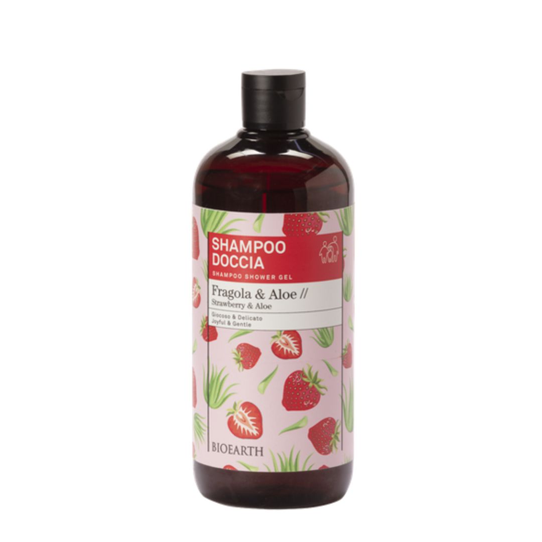 Family Shampoo Doccia Fragola e aloe Bioearth