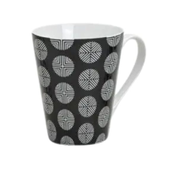 Tazza Nera cerchi bianchi