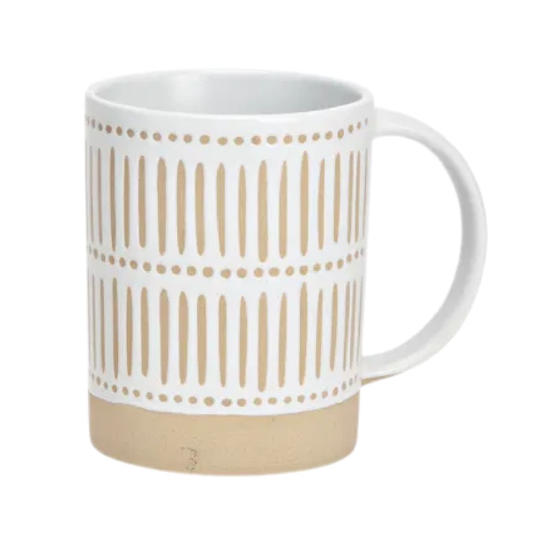 Tazza bianca e beige