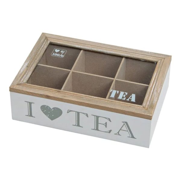 Scatola da tè "I Love Tea" 6 scomparti