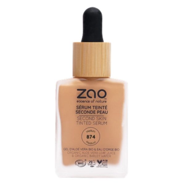 Second skin tinted serum 874 Medium Zao Makeup