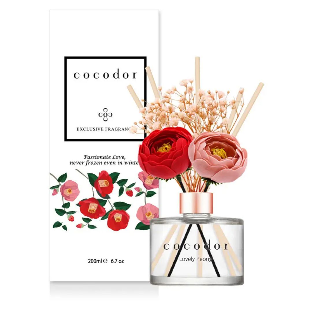 Flower Collection Diffusore a bastoncini Camelia lovely peony Cocodor