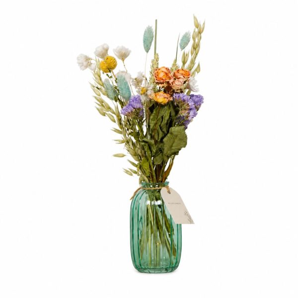 Fiori Secchi in Bottiglia Mix Pastello Verde Wildflowers by Florietta
