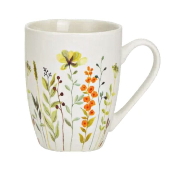 Tazza con fiori toni del verde