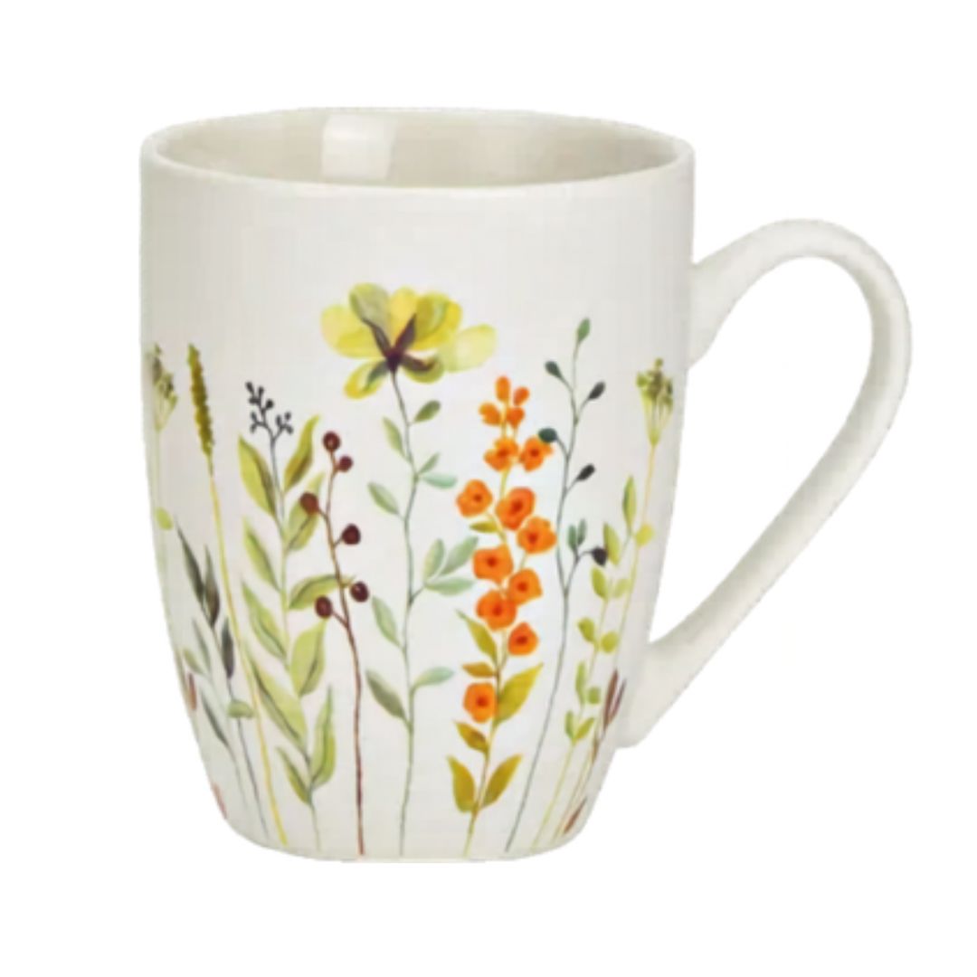 Tazza con fiori toni del verde