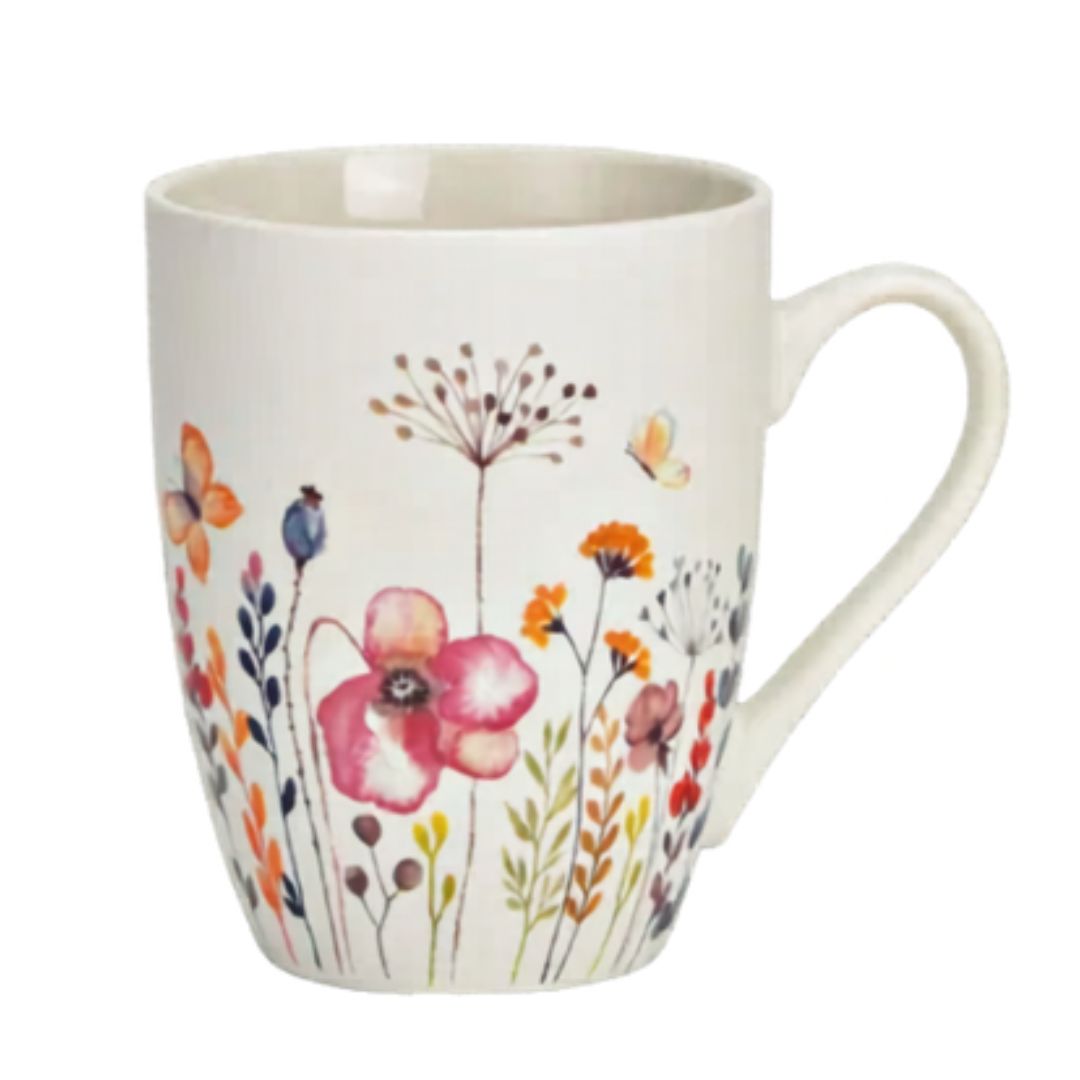 Tazza con fiori toni del rosa