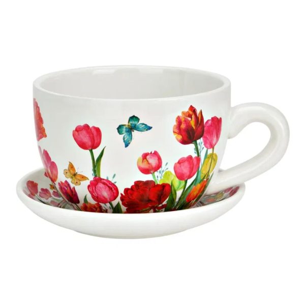 Tazzona con tulipani