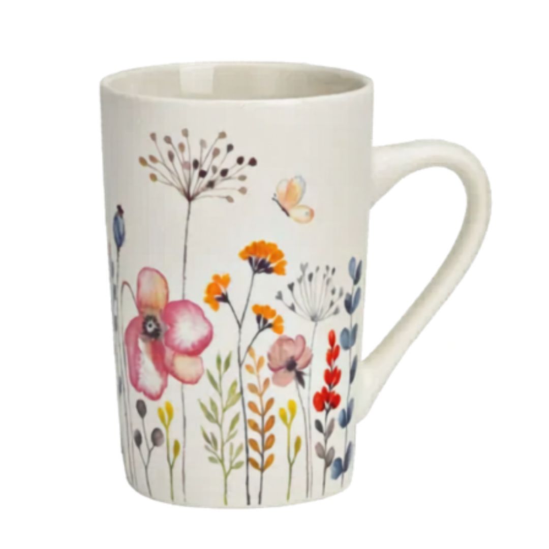 Tazza con fiori alta toni del rosa