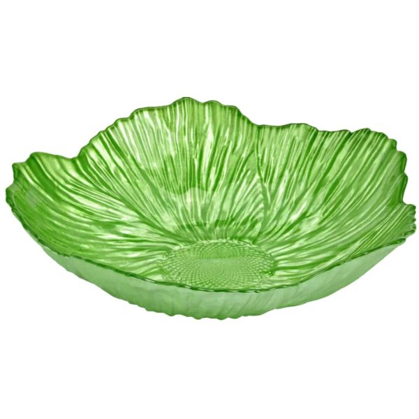 Piatto fiore in vetro verde