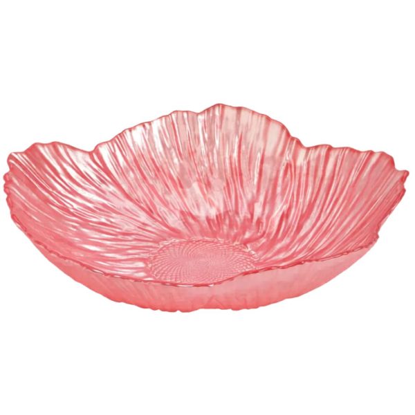 Piatto fiore in vetro rosa