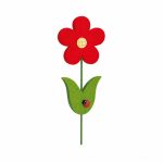 Fiore feltro rosso