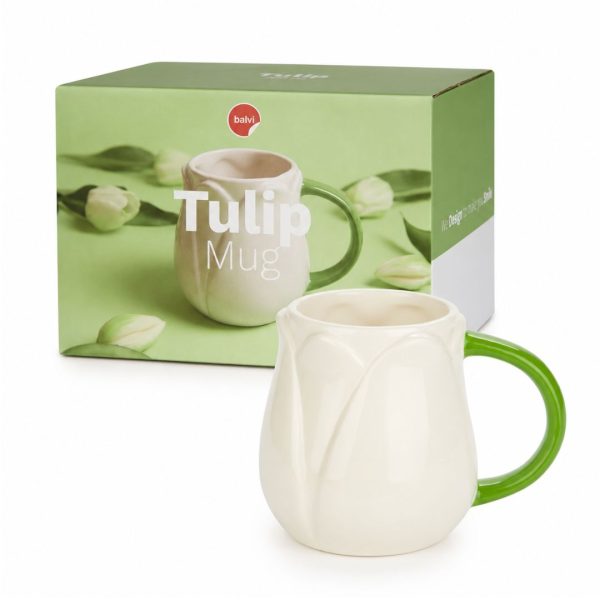 Tazza a forma di tulipano bianca