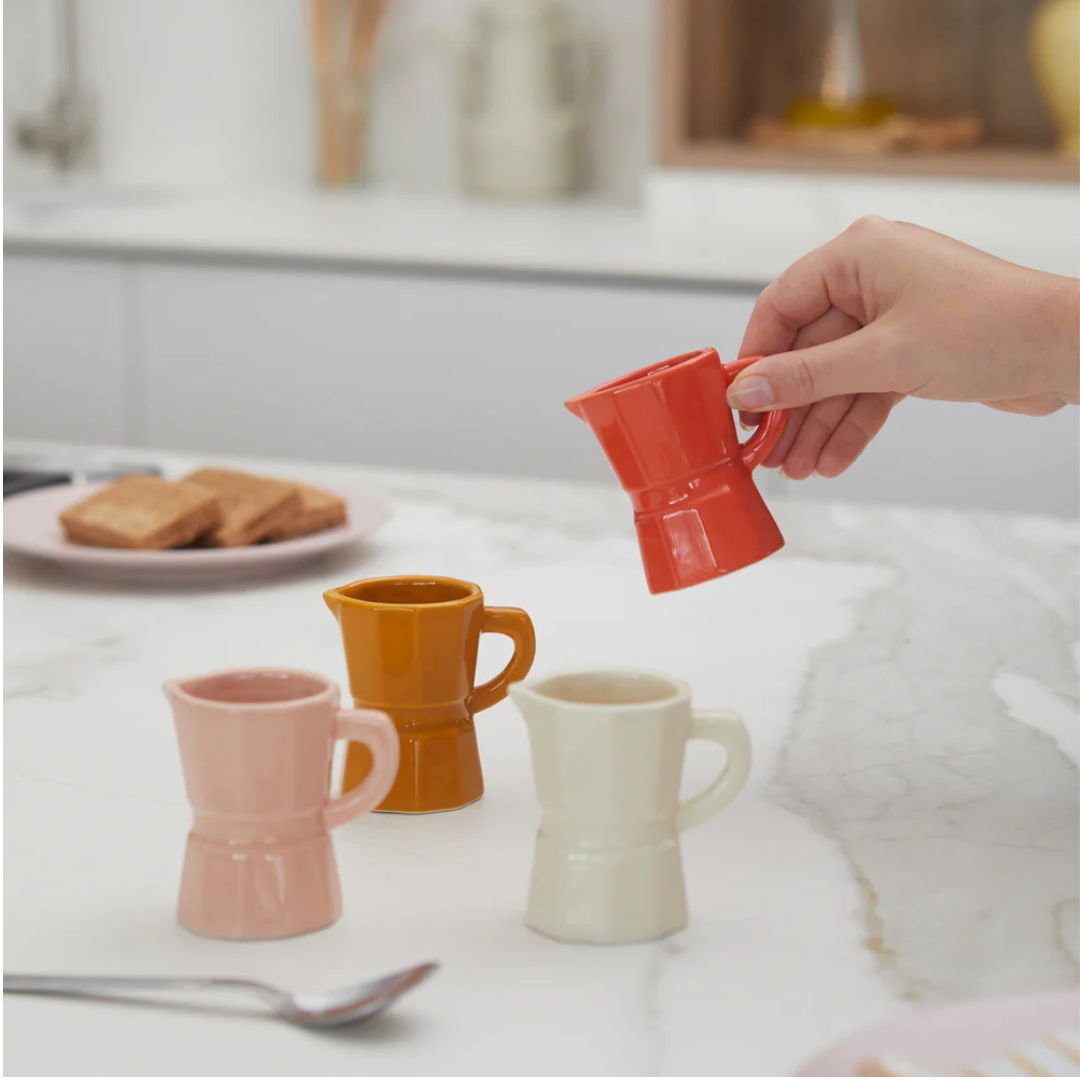 Set di 4 tazzine da espresso Moka colorate in ceramica