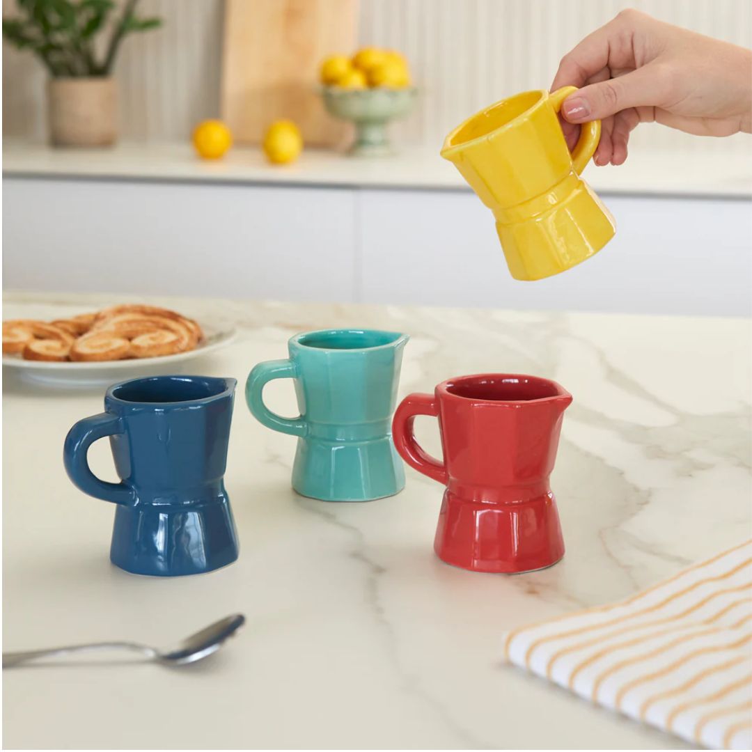 Set di 4 tazze da espresso Moka colorate in ceramica