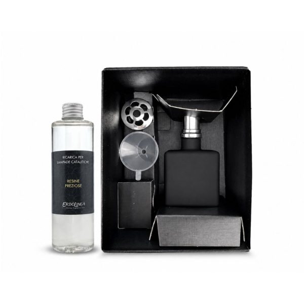Lampada Catalitica Modello Cubo Nero Liquido 250ml Erbolinea